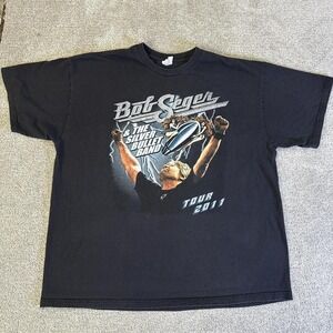 2011 Bob Seger Tour T-Shirt Black Band Tee Men's 2XL Concert